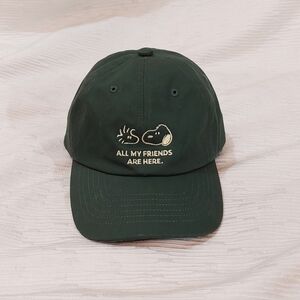 Dark Green Baseball Cap with Snoopy Embroidery